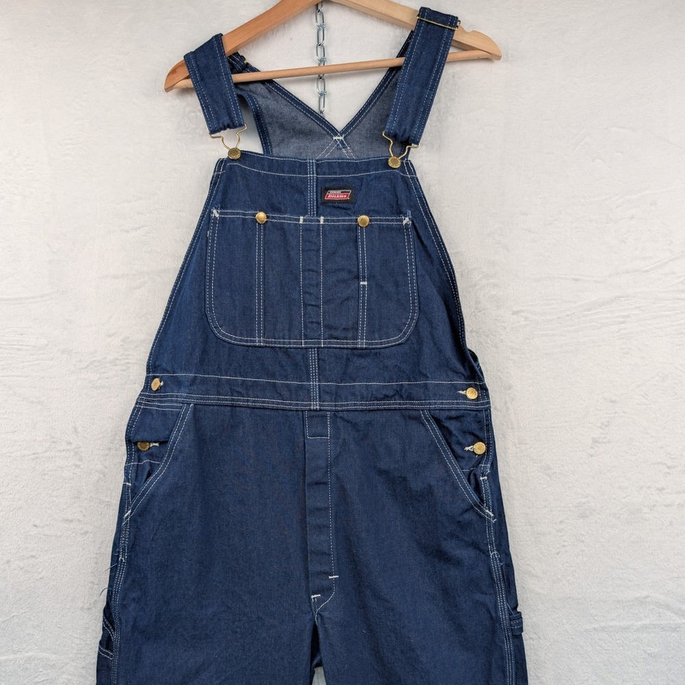 Dickies Overalls Men's 34x32 Blue Relaxed Fit Straight Workwear Utility Outdoor
